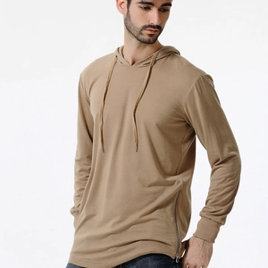 Sweat à capuche kaki pour homme avec fermeture éclair latérale et cordon de serrage