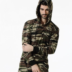 Sweat à capuche camouflage pour hommes avec cordons de serrage et poignets côtelés