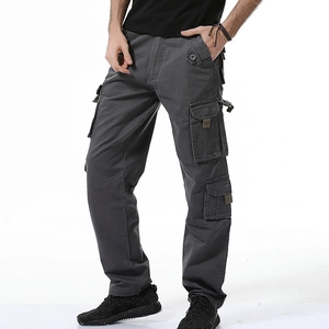Men Cotton Multi Pocket Cargo Pants Casual Outdoor Tactical Military Style Straight Fit Workwear Trousers For Men