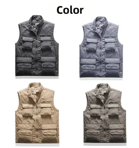 Détails de quatre couleurs pour le gilet de pêche tactique d'extérieur à poches multiples