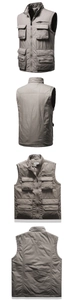 Vues détaillées de la veste cargo avec plusieurs poches fonctionnelles et col montant
