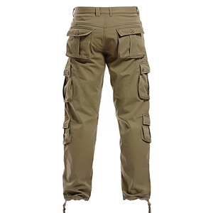 Men's winter fleece-lined cargo pants with multiple pockets and drawstring cuffs