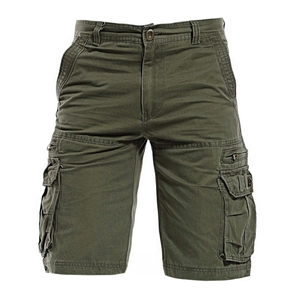 Pantaloncini Cargo da Uomo in Cotone Multitasche Outdoor Casual Vestibilità Comoda Dritti Lunghezza Media Con Cintura Pantaloni da Lavoro