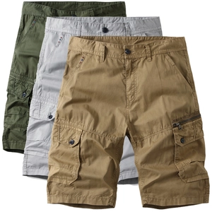 Men Casual Cargo Shorts Multi Pocket Durable Cotton Summer Outdoor Workwear Loose Straight Leg Walking Shorts For Men