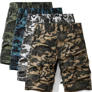 Men Camouflage Cargo Shorts Cotton Breathable Multi Pocket Tactical Shorts For Summer Outdoor Casual Straight Leg Men Pants