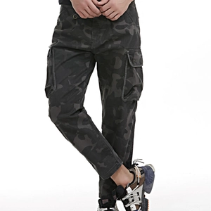 Pantalon cargo camouflage pour hommes avec poches multiples et chevilles élastiques