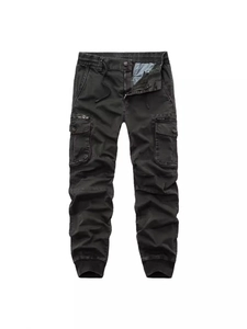 Pantalon cargo jogger gris foncé pour homme avec poches tactiques et cordon de serrage