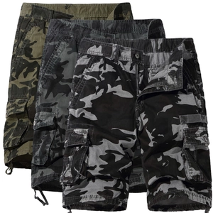 Men Camouflage Cargo Shorts Cotton Multi Pocket Loose Fit Utility Military Shorts Summer Casual Outdoor Shorts Bottoms