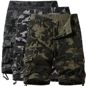 Short Cargo Camouflage Homme Coton Multi Poches Décontracté Plage Coupe Ample Été Extérieur Travail Short pour Hommes