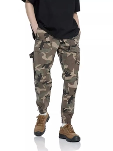 Men's Multi-Pocket Camouflage Cargo Pants Cotton Jogger Outdoor Casual Streetwear Sweatpants Trousers