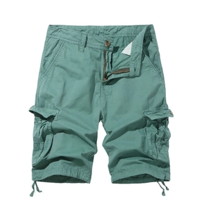 Herren Cargo-Shorts in Minzgrün mit mehreren Taschen und verstellbarem Kordelzug am Saum