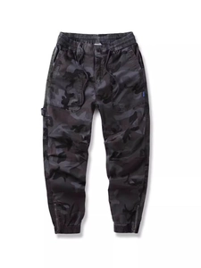 Men's Camouflage Cargo Jogger Pants Cotton Stretch Multi-Pocket Elastic Waist Drawstring Zipper Cuffs Casual Outdoor Trousers
