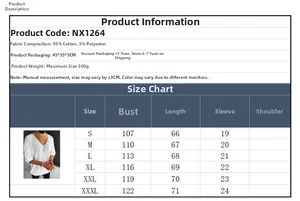 Size chart for men V-neck short sleeve knit shirt showing detailed measurements from S to 3XL