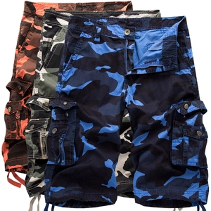 Men Camouflage Cargo Shorts Cotton Multi Pocket Loose Casual Work Shorts For Outdoor Summer Beach Hiking Hunting Man