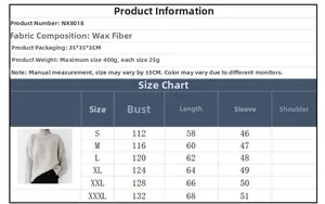 Tabella taglie per maglione in maglia a collo alto da donna con misure da S a 3XL