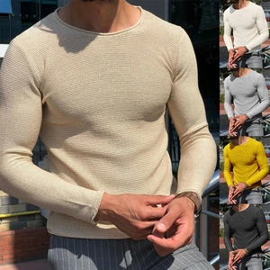 Maglione da uomo slim fit in maglia a nido d'ape con girocollo, disponibile in cinque colori