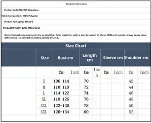 Size chart for men's mesh tank top showing chest and length dimensions from S to 3XL
