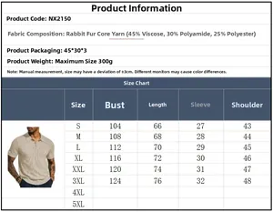Detaillierte Größentabelle für Herren-Strick-Poloshirt mit Maßen von S bis 3XL