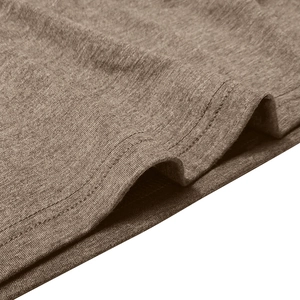 Macro detail of brown knitted polo hem showing double-needle stitching and fabric texture
