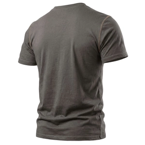 Vista posteriore della maglia Henley da uomo con cuciture piatte a contrasto robuste