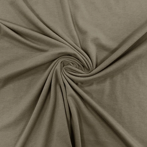Deep olive knit fabric for men's long sleeve polo shirt showing smooth texture
