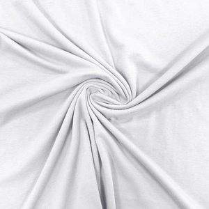 Close-up of white knitted fabric texture with a soft touch and elegant drape effect