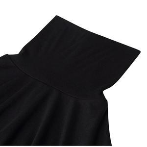 Detailed close-up of the black high-neck collar and stitching on the men's fitness t-shirt