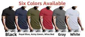 Men's slim fit rib knit sports t-shirt displayed in six essential versatile colors