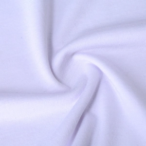 Close-up detail of white knitted sports fabric with soft texture and elastic weave