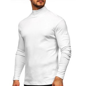 Maglia termica da uomo a maniche lunghe con lupetto in tinta unita bianco puro