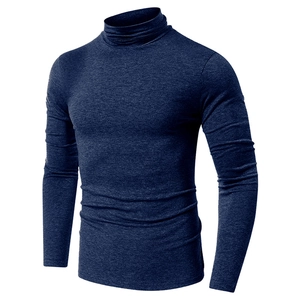 Men's Turtleneck Long Sleeve T-Shirt Slim Fit Base Layer Thermal Underwear Workout Sports Gym Pullover Solid Basic Tops