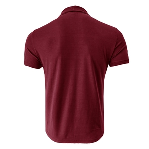 Polo homme à manches courtes bordeaux foncé avec col classique et finitions côtelées