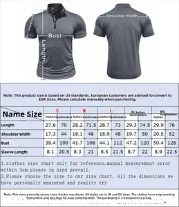 Tabella taglie dettagliata per maglia sportiva da uomo con zip dalle taglie S a XXL