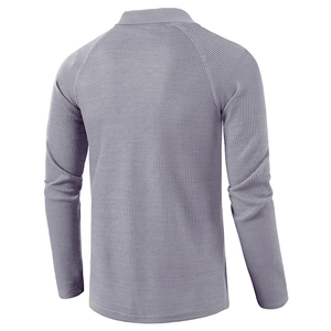 Detail view showing the waffle knit texture and raglan sleeve design on the back of the shirt
