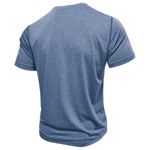 T-shirt homme à manches courtes avec col rond en tissu gris chiné décontracté