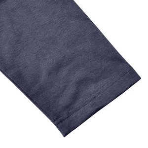 Detailed close-up of dark grey knitted fabric showing precise double-needle flat stitching