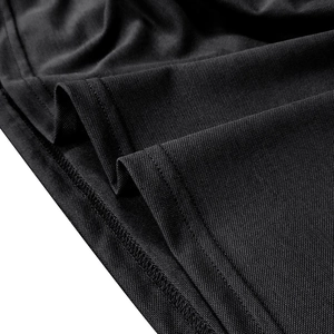 Close-up of high-density sewing and black pique knit fabric texture on polo shirt