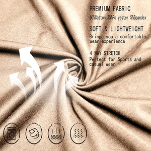 Vue macro du tricot extensible beige 4-way montrant la texture douce du mélange coton