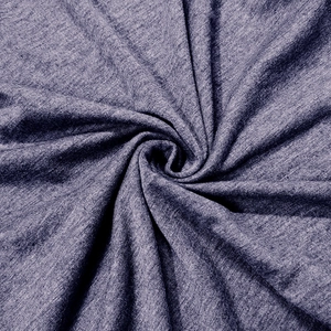 Close-up of heather purple grey knitted cotton fabric showing soft texture and fine grain