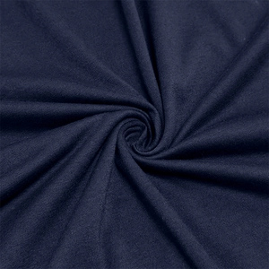 Detailed macro view of the navy blue knitted fabric texture of this men's Henley shirt