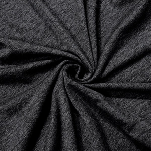 Close-up of heather grey knit fabric texture for men's summer short sleeve Henley shirt