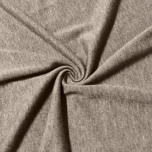 Macro view showing the soft heather grey knit fabric texture of the men's long sleeve polo