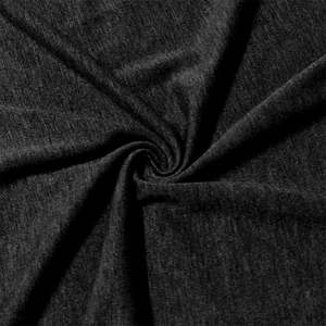 Detailed close-up of dark grey marl knitted fabric texture with soft ripples