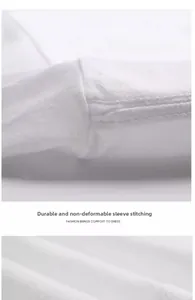 Close-up of heavy cotton white T-shirt sleeve with reinforced double-stitch detailing