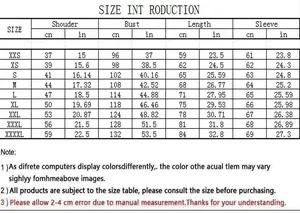 Detailed size chart for hooded sweatshirt and trousers with measurements in cm and inches