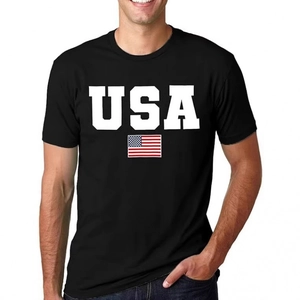 T-Shirt Homme en Coton Imprimé Drapeau USA EST 1776 Fête de l'Indépendance Patriotique Manches Courtes Décontracté