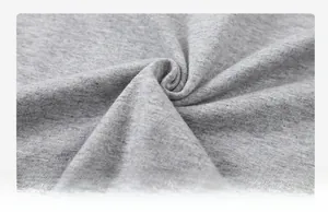Detailed macro view of heather grey cotton fabric showing texture and durability