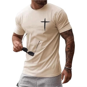 Herren Baumwolle Kurzarm T-Shirt Kreuz Grafik Druck Rundhals Casual Streetwear Sommer Top Für Männer Atmungsaktiv Soft Tee