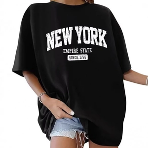 Unisex Oversized Baumwolle T-Shirt Lässiges Kurzarm Rundhals Buchstaben Print Vintage Streetwear Top Für Damen Und Herren
