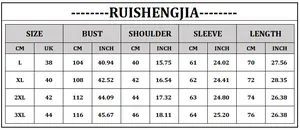 Size chart for Christmas hoodies showing detailed UK 38-44 measurements in cm and inches